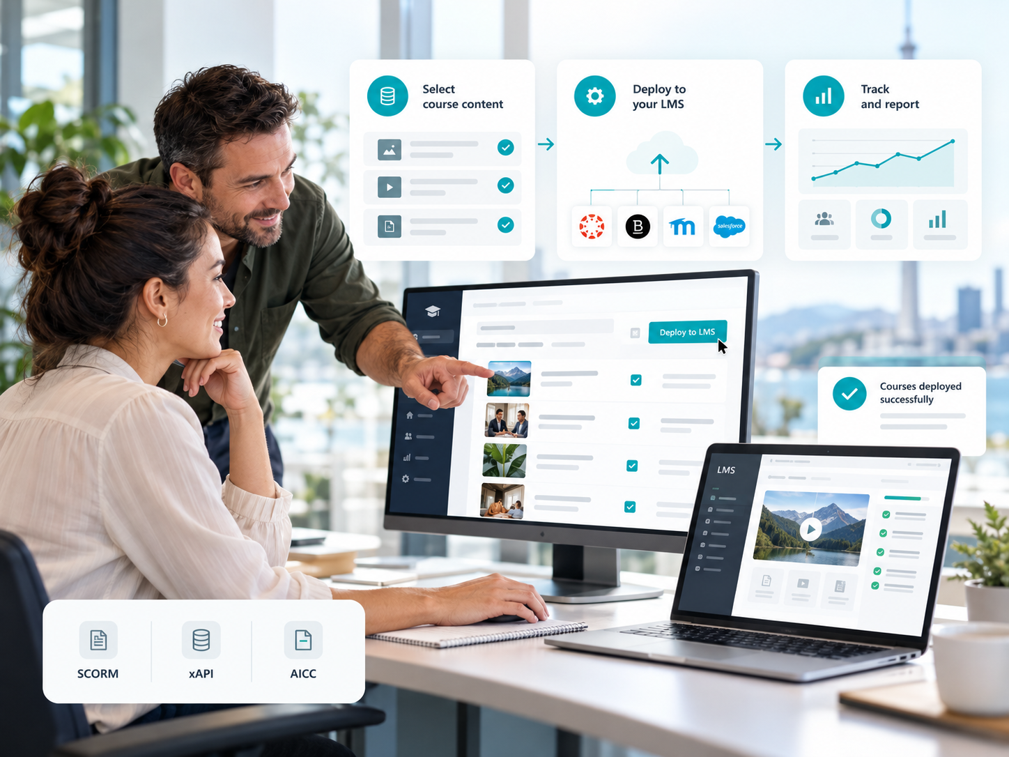 Course content and LMS delivery workflow